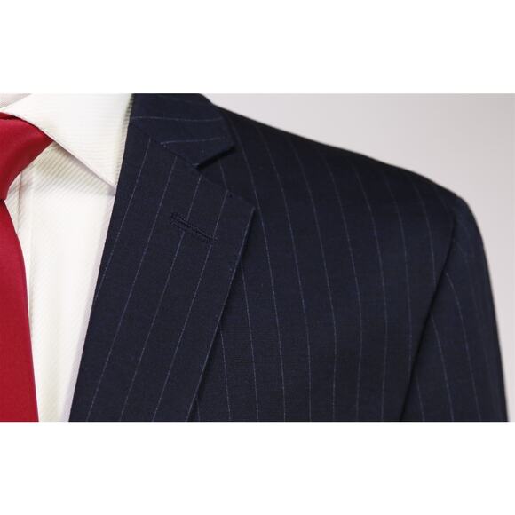 The Savile Row Company Navy Blue Pinstripe Fairfax Suit Drawstring Waist 44R - Picture 4 of 9